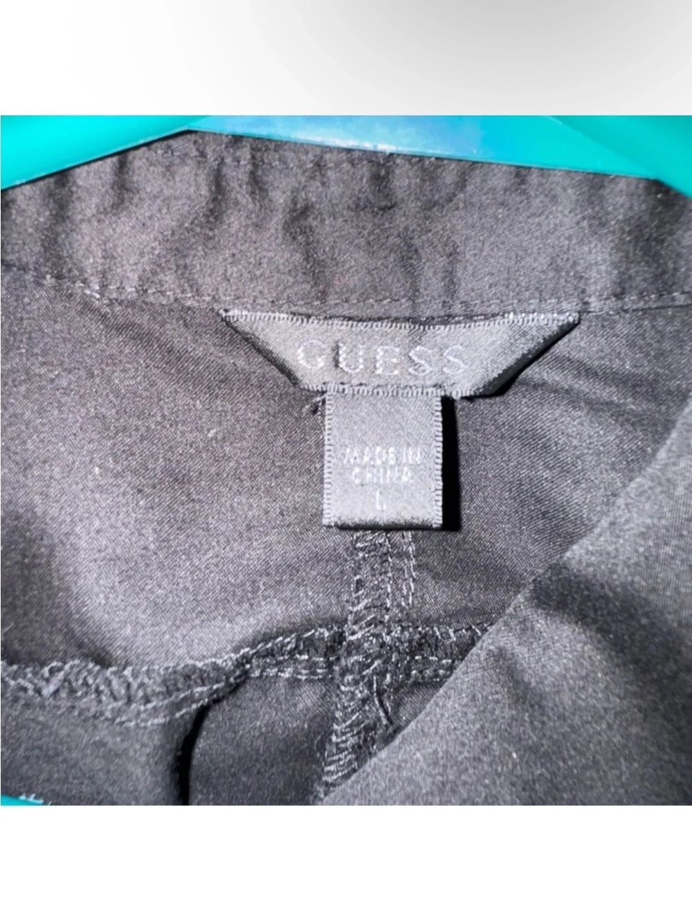 Guess Black Button-Front Peplum Blouse - Picture 6 of 8